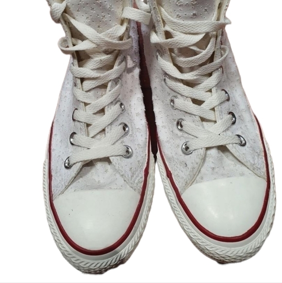 Converse women's 5 NIB Egret HI top studded textured Chuck Taylor skater shoes - Picture 1 of 16
